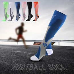 Sports Socks Compression Fit Varicose Veins Men Women Breathable Cycling Football Sport Sock Anti Fatigue Pain Relief Knee 1 Pair