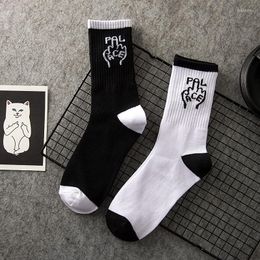 Men's Socks Hip Hop Winter Men Skateboard Funny English Letters Happy Cotton Sock For Gift Calcetines Hombre Meias