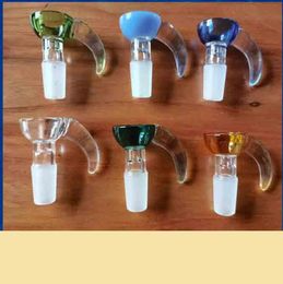 Horn Thick Glass Bowl Color Filter Smoking Tools Accessories 2 Styles Herb Dry Oil Burners 14mm Male Hookahs Water Bongs Bubbler