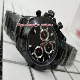 Items good Wristwatches 40mm Cosmograph 116520 116509 Black PVD Case No Chronograph Working Mechanical Automatic Mens watch bo245U