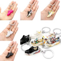 8 Colours Designer Chunky Shoes Keychain Men Woman Three-Dimensional Sneakers Keychains Enamelling Car Keyring Creative Ornament