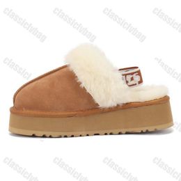 Tasman Slippers Chestnut Fur Slides Sheepskin Shearling Tazz NEW Mules Women Men Ultra Mini Platform Boot Slip-on Shoes Suede Upper 88