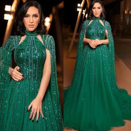 2023 Arabic Aso Ebi Luxurious A-line Prom Dresses Sequins Beaded Crystals Evening Formal Party Second Reception Birthday Engagement Gowns Dress ZJ225