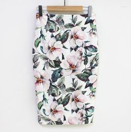 Skirts 2022 Fashion Women Floral Printed Casual Pencil Skirt Summer High Waist Bodycon Mini