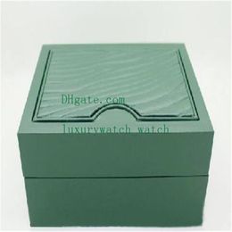 s Dark Green Watch Boxes Gift Case For Watches Booklet 114060 116618 Card And Papers 0 8KG Box Top Quality321u