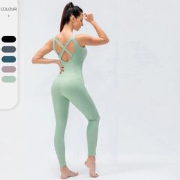 Active Sets Sport Aeria Yoga Outfits Set Clothes Fitness Jumpsuit Sportswear For Women Gym Running Training Athletic Suit Wear Female 83