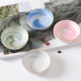 Bowls Chic Luxury Ceramic Bowl Grey Blue Pink Green Baby Adult Dish Soy Fruit Feeding Anniversary Gift Tableware 1PCS