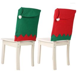 Chair Covers 2pcs/set Christmas Decoration Elf Hat Dinner Cover Back Xmas Home Holiday Party Table