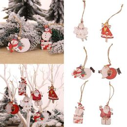 Christmas Decorations 2PCS Wooden Pendants Xmas Tree Hanging Ornaments Decor Home Kids Toys Gift Festival Holiday Supply