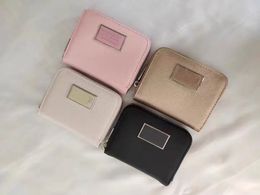 Designer women's purse fashion new niche design short style solid Colour simple card bag