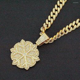 Pendant Necklaces Hip Hop Iced Out Cuban Chains Bling Diamond Brand Snowflake Mens Miami Gold Chain Charm Jewellery For Men Choker