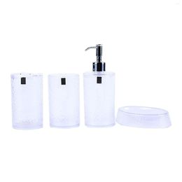 Bath Accessory Set 4pcs Holder Household Toilet Lotion Bottle Easy Clean Free Standing Toothbrush Cup Modern Bathroom Home Soap Box