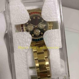3 Style Chronograph Watch And Gift Box Real Po Mens 40MM Full Pave Diamond 116598 Yellow Gold Quartz Movement 116599 116595 Wri234g
