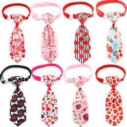 Dog Apparel 20/50/100pcs Wholesale Pet Valentine's Day Bow Tie Love Bone Pattern Cat And Necktie Collar Accessories