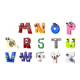 26 Cartoon Styles Letters Fidget Toys Plastic Puzzle Building Blocks Ball For Children Destuffing Educational Decompression Toy Recognizing Letter Interesting