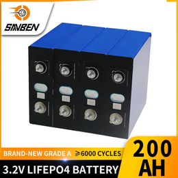 3.2V 200AH Lifepo4 Battery Pack Grade A Rechargeable Lithium iron phosphate Energy storage CELL Depp Cycle For RV Vans Boats