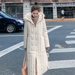 Women's Trench Coats Women Hooded Long Parka Jacket Ladies Winter Single Breasted Solid Female Cotton Casual Thick Outwear 2022 Femme Veste