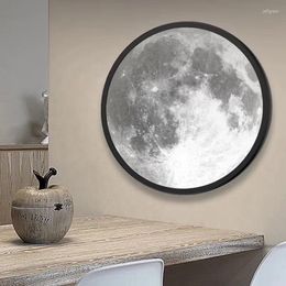 Table Lamps 24cm Moon Mirror Lamp Round Moonlight 3 Colors Temperature Bedside Bedroom Bathroom Home Room Decoration Night Light