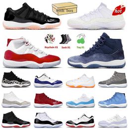 Sandals Outdoor Shoes Sandals Cherry 11 11s XI Men Basketball Shoes With Box Jumpman High Midnight Navy Bleached Coral Bred Concord Citrus Mens