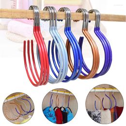 Hangers 1pc Stainless Steel Round Wardrobe Hanger Multifunctional Scarf Belts Hat Holder Home Metal Storage Supplies