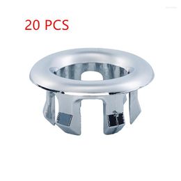 Bath Accessory Set 20PCS Sink Overflow Ring Round Basin Trim Hole Cover Plastic Silver Hollow Kitchen Bathroom Accessories