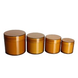 100G 200G 300G 500G Refillable Bottle Dobule Layer Brown Hair Wax Pots Cosmetic Packaging Container Empty Plastic Facial Cream Jars