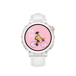 WOMEN Smart Watch for Lady Round Smartwatch NFC Ai Voice Assistant Bluetooth Call Full Screen Touch DIY watch face IP67 Waterproof Heart Rate Blood Monitor