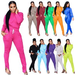 2024 Designer Women Tracksuits Casual Two 2 Piece Set Lady Outfit Feet Zip Sport Suit Long Sleeve Sweatshirt Pants Wholesale Fall Winter Wholesale clothes 8641