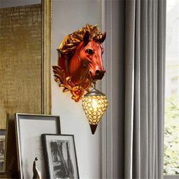 Wall Lamps Nordic LED Horse Decoration Lamp For Home Living Room Bedroom Bedside Dining Lighting Fixtures Indoor Lights