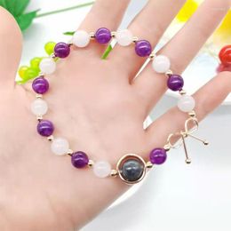 Charm Bracelets White Moonlight Imitation Amethyst Ladies Bracelet For Women Crystal Transfer Bead Simple Personality Hand Jewellery