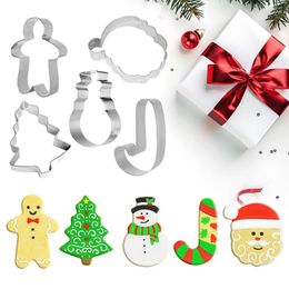 Baking Moulds 5/8 Pcs Set Christmas Cookie Cutters Mold Stainless Steel Xmas Tree Pastry Biscuit Gingerbread Mould Navidad Gift Tool