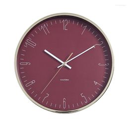 Wall Clocks Digital Metal Clock Modern Design Art Living Room Silent Watches Home Decor Gold Frame Mute Red Decoration