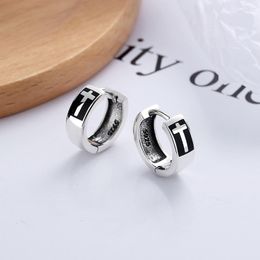 Stud Earrings Wholesale S925 Pure Silver Street Hip Hop Trendsetter Fashion Cross Design Personalized Creative Jewelry For Women