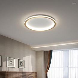 Ceiling Lights All-copper Ultra-thin Nordic Bedroom Lamp Luxury Modern Minimalist Room Study Round Decorative Lamps