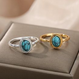 Wedding Rings Ethnic Vintage Green Stone For Women Engagement Ring Party Finger Aesthetic Jewelry Anillos