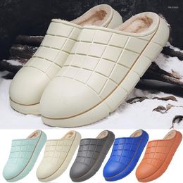 Slippers Winter Unisex Waterproof Cotton Shoes Men Plush Indoor Warm Casual Flat House Bedroom Slipper