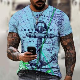 T-shirt da uomo manica corta T-shirt allentata casual stampa mosaico abbigliamento moda oversize