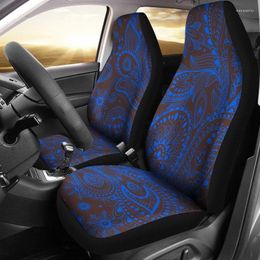 Car Seat Covers Blue Classy Elegant Decor Grey Pair 2 Front Cover For Protector Access