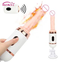 Beauty Items IKOKY Dildo Vibrator Suction Cup sexy Product Heated Telescopic Wireless Remote Control Female Masturbation Automatic Machine