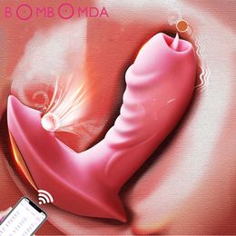 Beauty Items APP Wireless Remote G Spot Clit Sucker Clitoris Stimulator Tongue Licking Couple Dildo Panties Vibrator sexy Toys for Women Adult