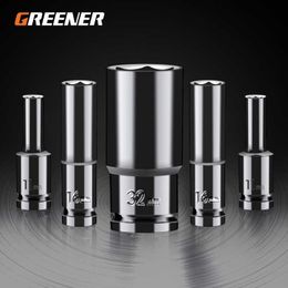 GREENER Electric Wrench Socket Head Set Air Gun Extended Full Combination 14-22 Hexagon Screw High-carbon Big Fly Casing