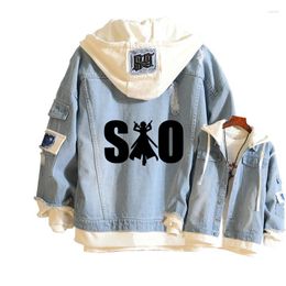 Women's Jackets Sword Art Online SAO Anime Jeans Sweatshirt Women Demin Jacket Harajuku Streetwear Unisex Spring Hoodies Couple Clothes