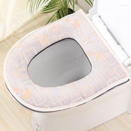 Toilet Seat Covers Thin Cotton Cold-proof Zipper Household Removable And Washable Waterproof Wipeable Gasket Cover