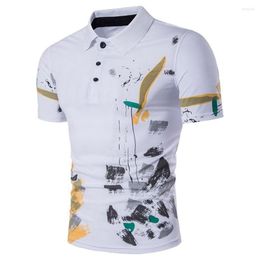 Men's Polos Zogaa Men Short Sleeve Polo Shirts Mens Casual Cotton Shirt Slim Graffiti Printing Male Tops Tees High Quality Summer Wear