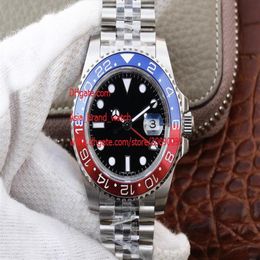 High Quality Watch 40mm GMT 126710 BLRO 126710BLRO Pepsi Red Blue Bezel Asia 2813 Movement Automatic Mens Watch Watc191U