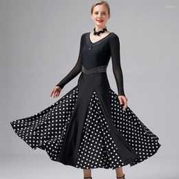 Stage Wear Waltz Dance Dresses Standard Ballroom Dress For Sale Long Dancing Dots Wing Clothing