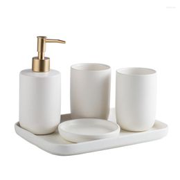 Bath Accessory Set Northern European-Style Ceramic Sanitary Ware Washing Simple Fashion Toothbrush Cup Bathroom Decoration Gift Toilet