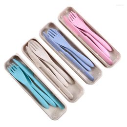 Dinnerware Sets 3pcs/set Kids Student Knife Fork Spoon Utensil Travel Portable Cutlery Camping Tableware Set Kitchen Tools