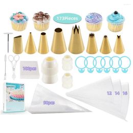 Baking Tools 173pcs Piping Nozzles Set Stainless Steel Seamless Design Kitchen Cupcake Cake Decorating