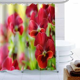 Shower Curtains Modern Pansies Flower Curtain Decor Waterproof Polyester Fabric Bath 180X180cm Eco-friendly Bathroom